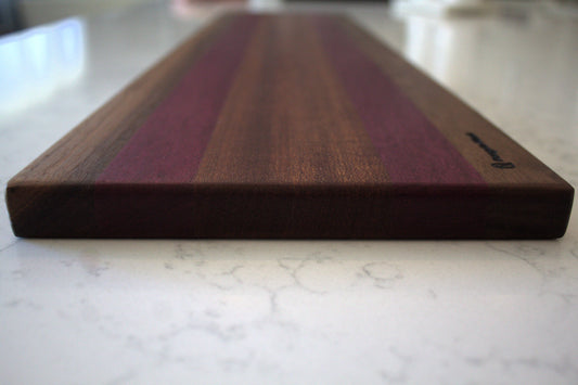 Walnut and purpleheart cutting board