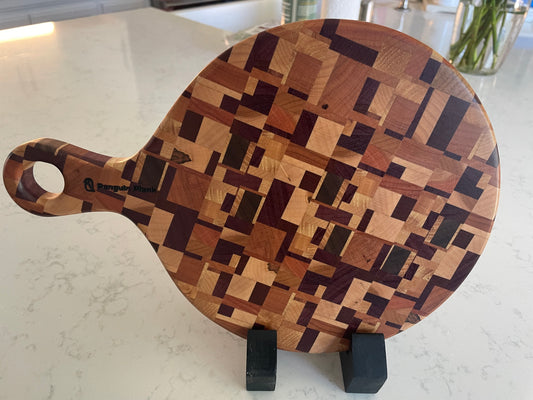 Round Chaos End Grain Cheese Board