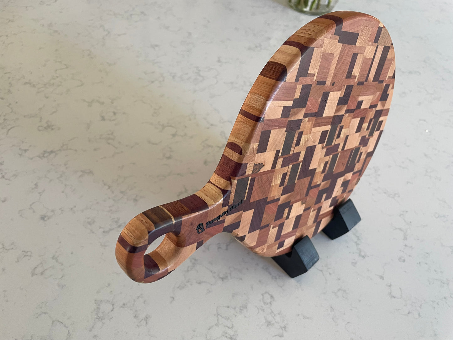 Round Chaos End Grain Cheese Board