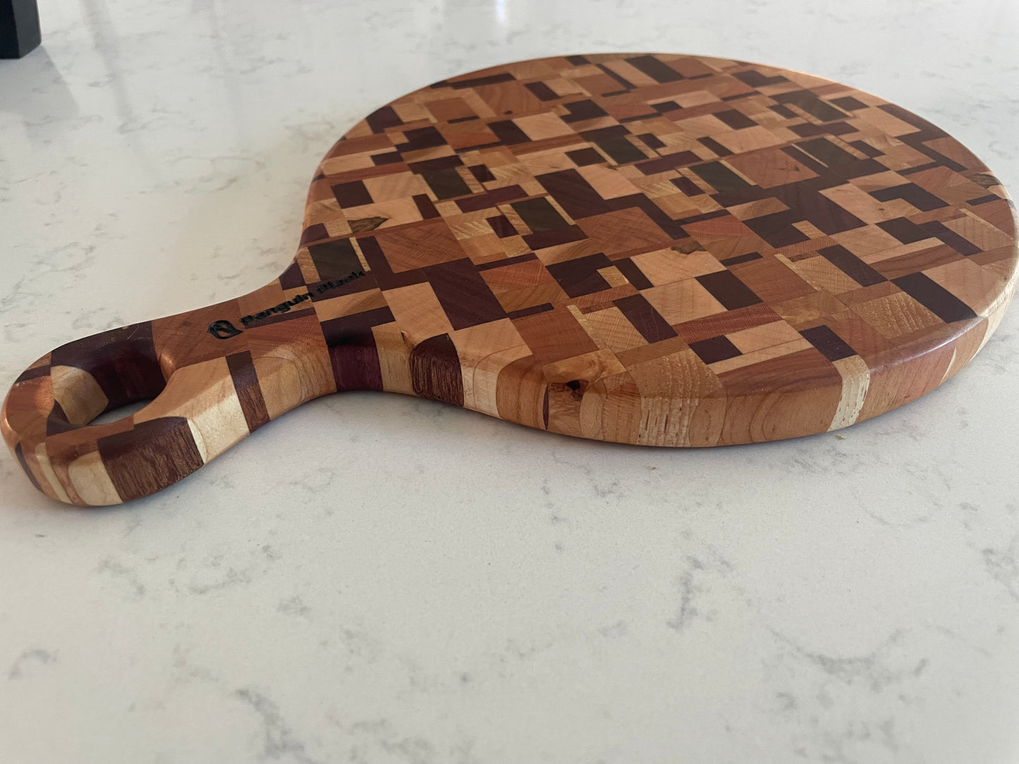 Round Chaos End Grain Cheese Board