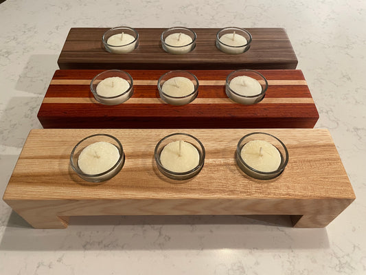 Handcrafted Walnut Tea Light Candle Holder