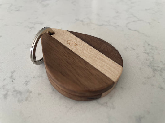 Magnetic Wooden AirTag Keychain