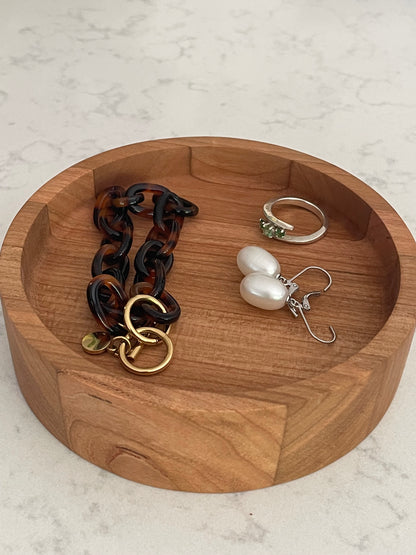 Handmade Hardwood Mini Catch-All Round Tray