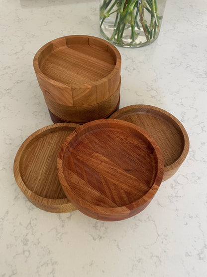 Handmade Hardwood Mini Catch-All Round Tray