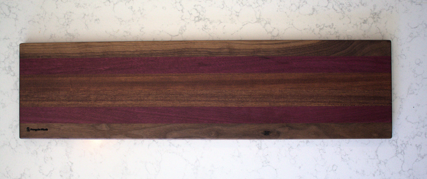 Walnut and purpleheart cutting board