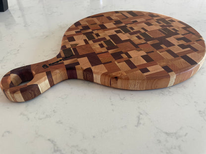 Round Chaos End Grain Cheese Board