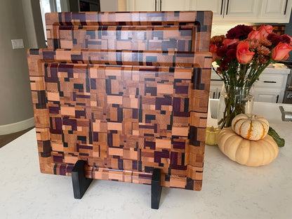 Chaos Cutting Board – Handcrafted Mixed Hardwood End Grain Board