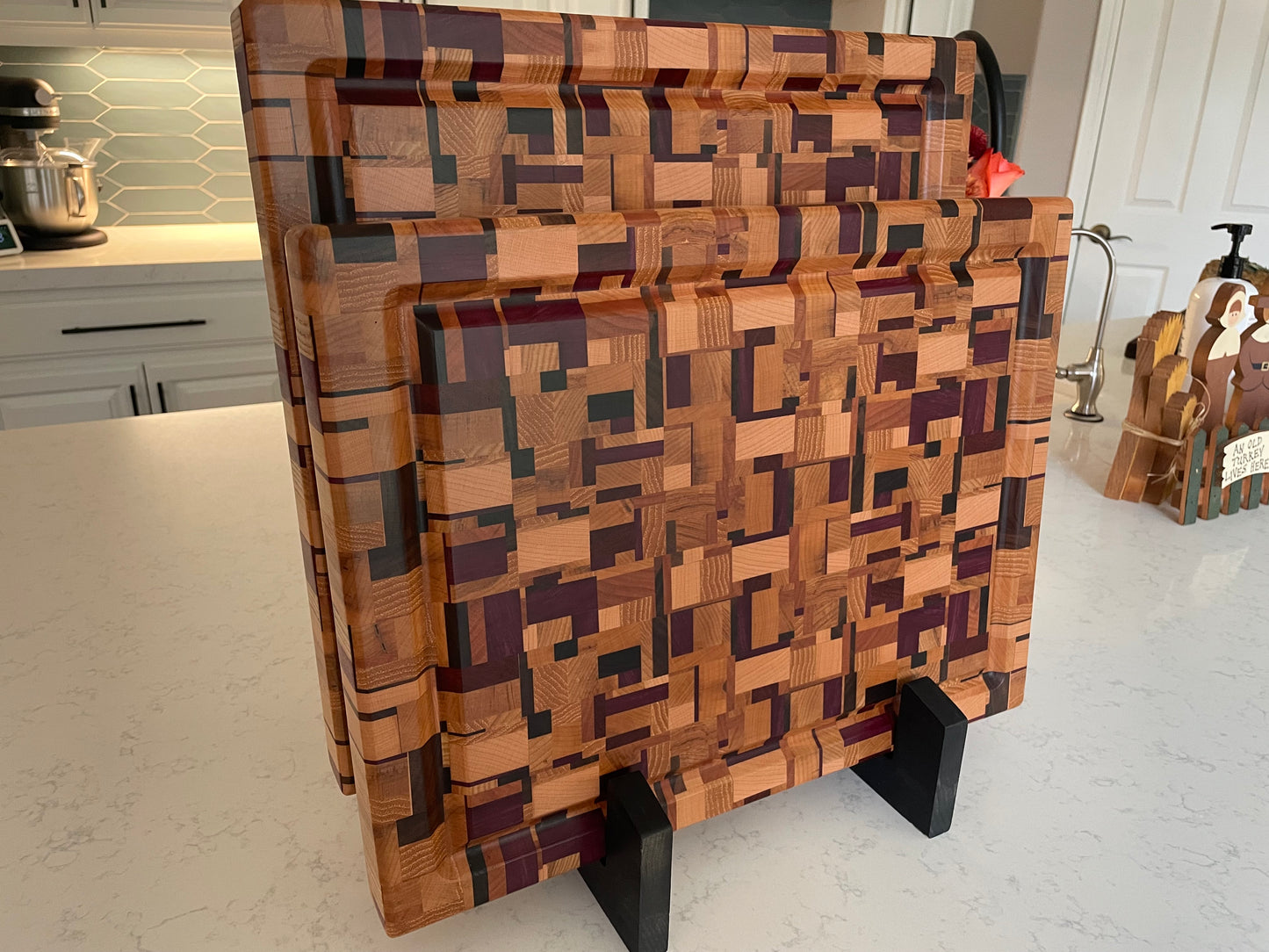 Chaos Cutting Board – Handcrafted Mixed Hardwood End Grain Board
