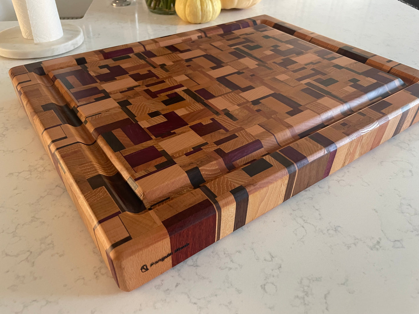 Chaos Cutting Board – Handcrafted Mixed Hardwood End Grain Board