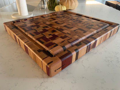 Chaos Cutting Board – Handcrafted Mixed Hardwood End Grain Board