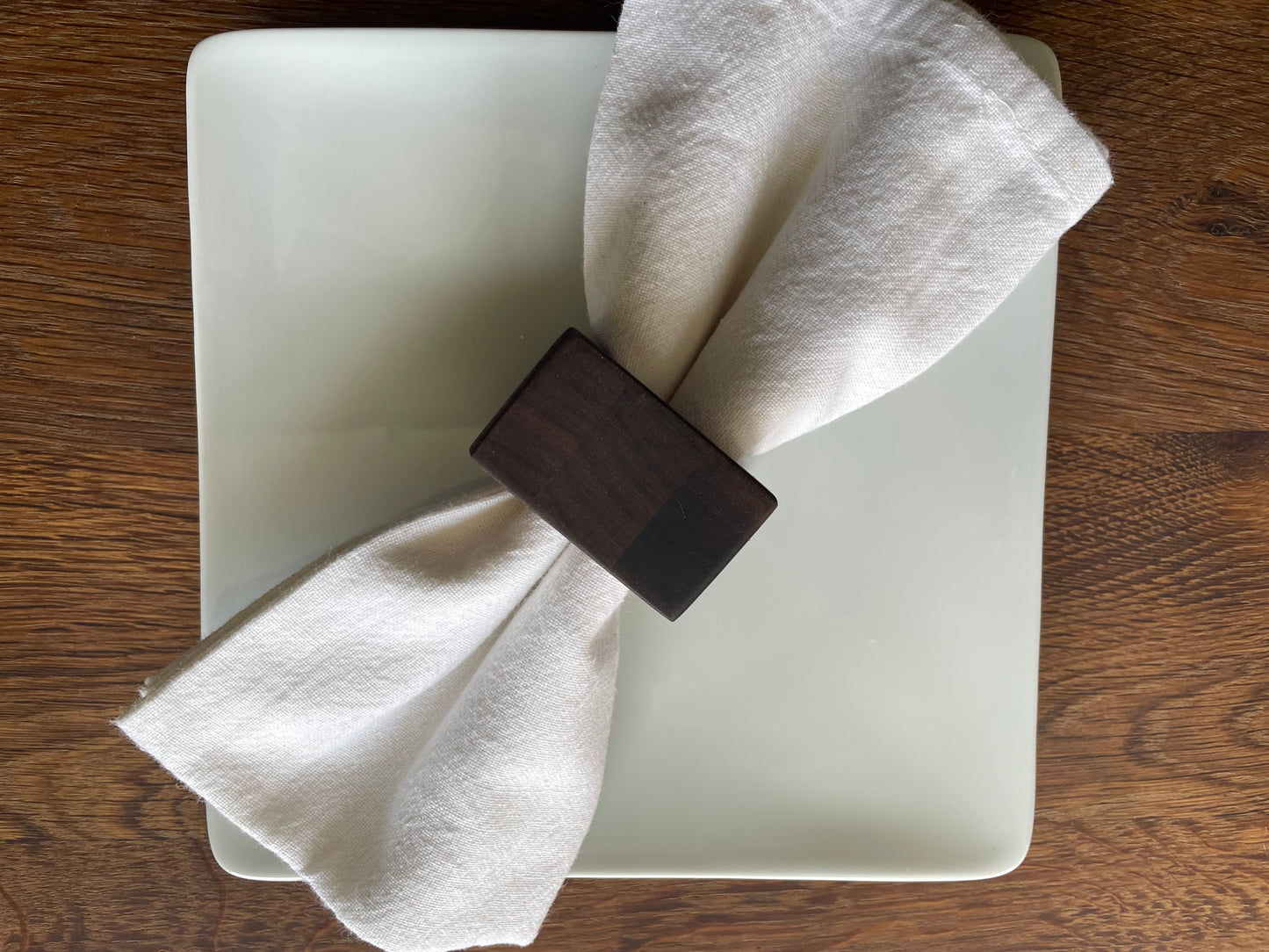 Square Hardwood Napkin Rings