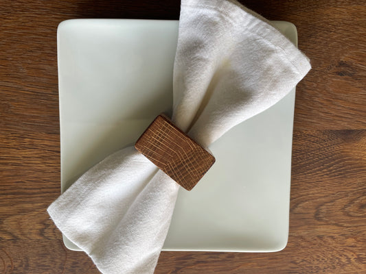 Square Hardwood Napkin Rings