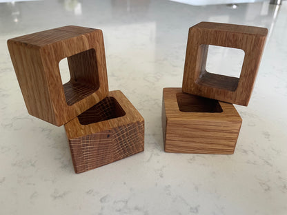Square Hardwood Napkin Rings