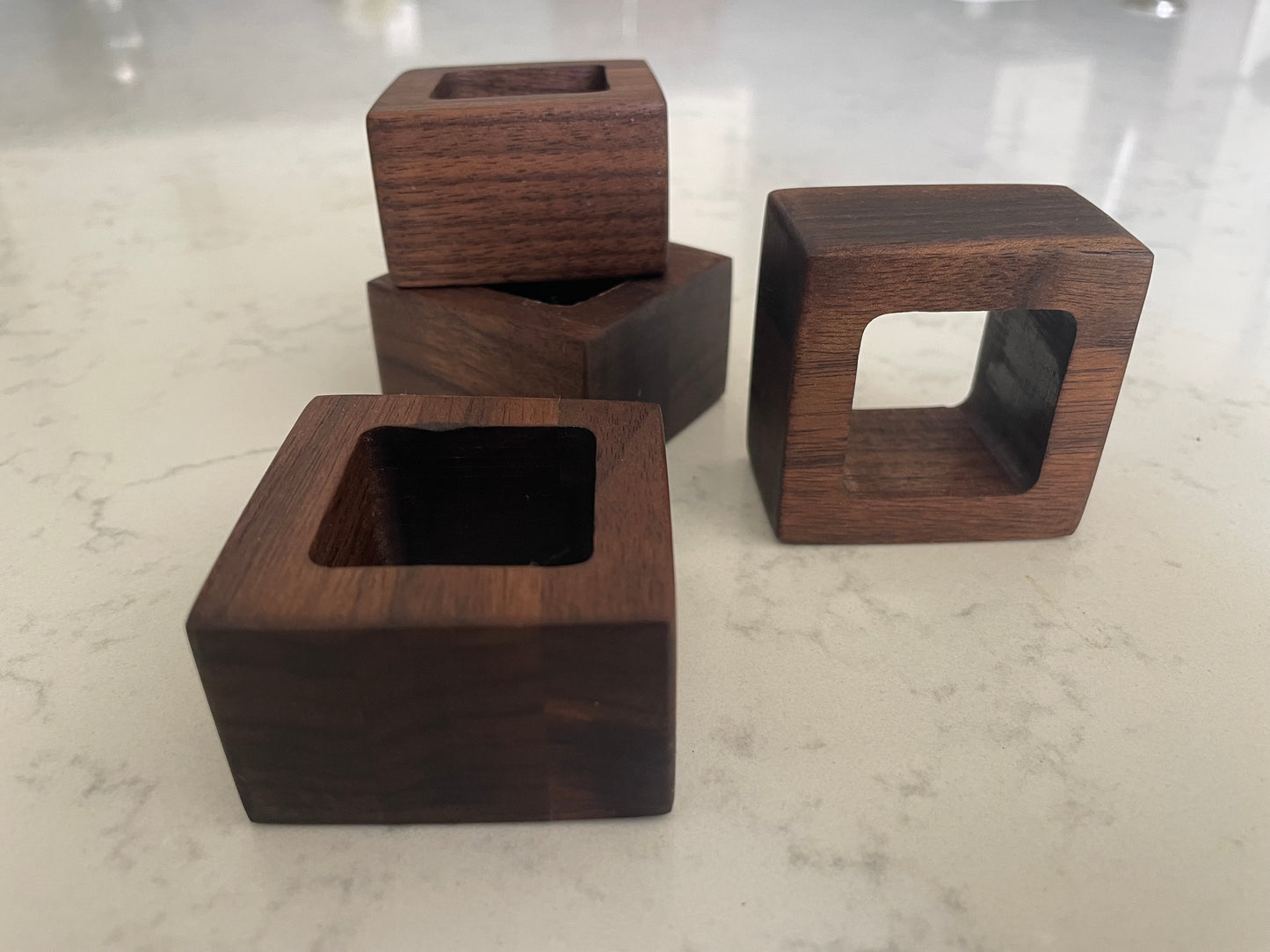 Square Hardwood Napkin Rings