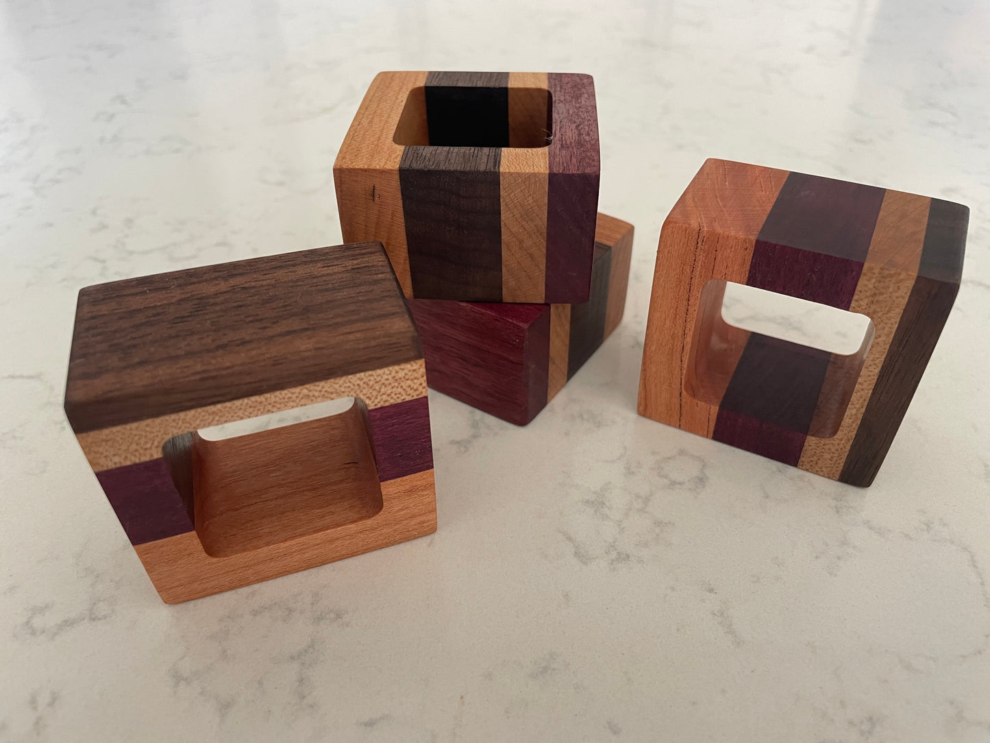 Square Hardwood Napkin Rings