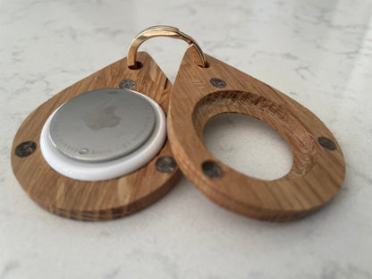 Magnetic Wooden AirTag Keychain