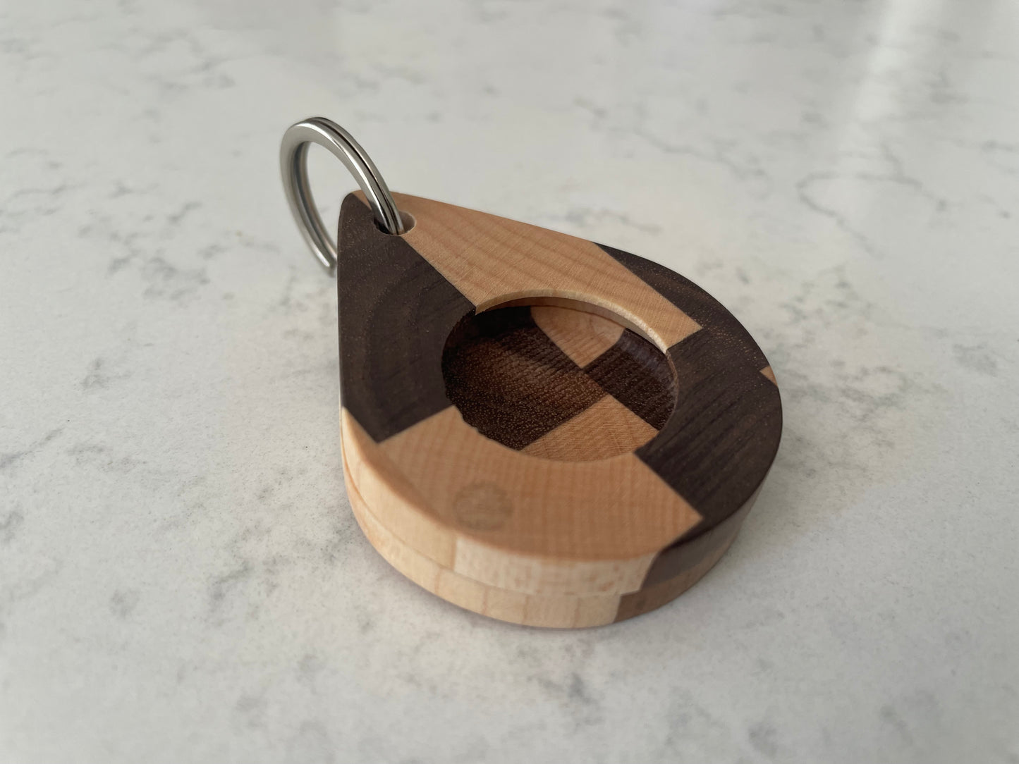 Magnetic Wooden AirTag Keychain