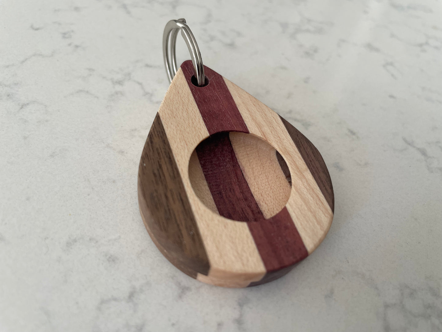 Magnetic Wooden AirTag Keychain