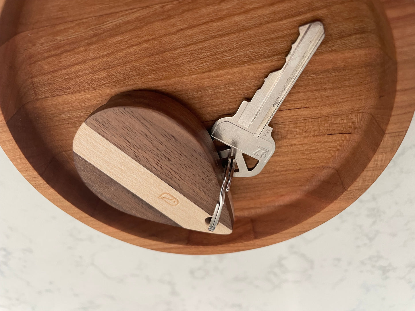 Magnetic Wooden AirTag Keychain
