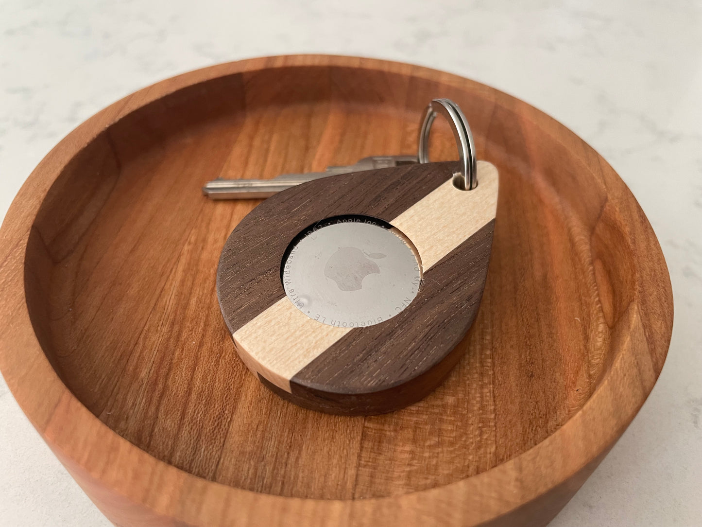 Magnetic Wooden AirTag Keychain