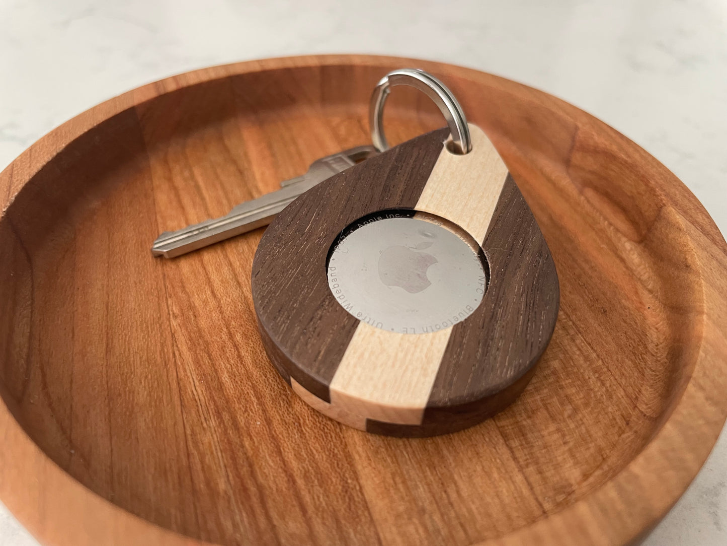 Magnetic Wooden AirTag Keychain