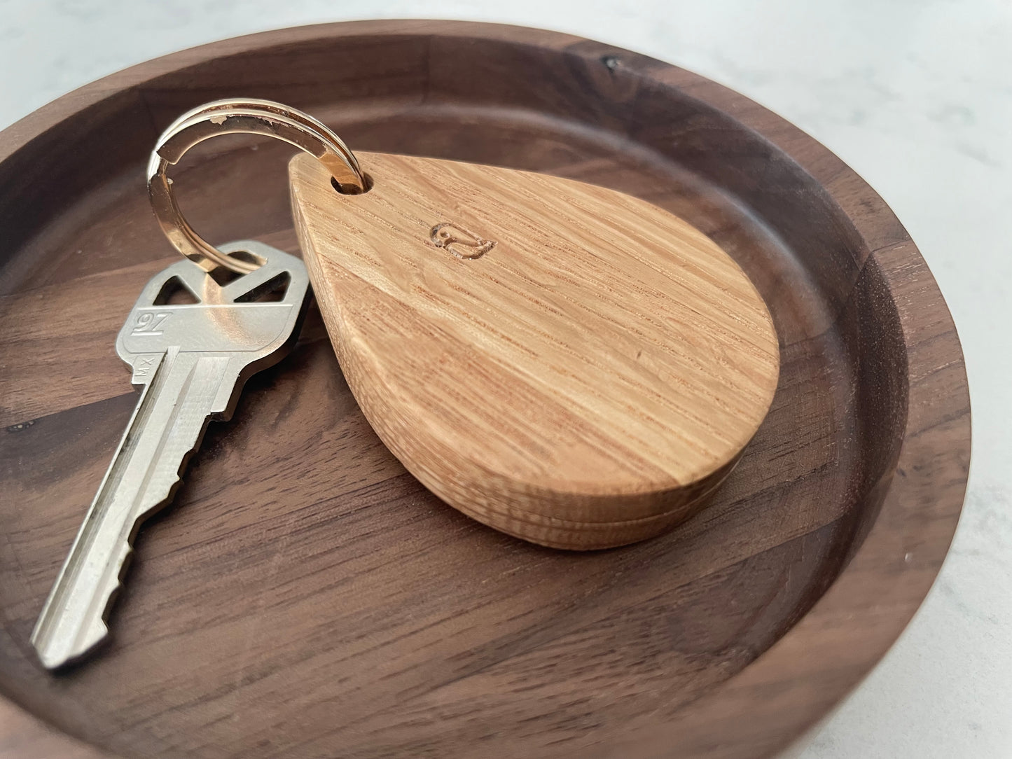 Magnetic Wooden AirTag Keychain
