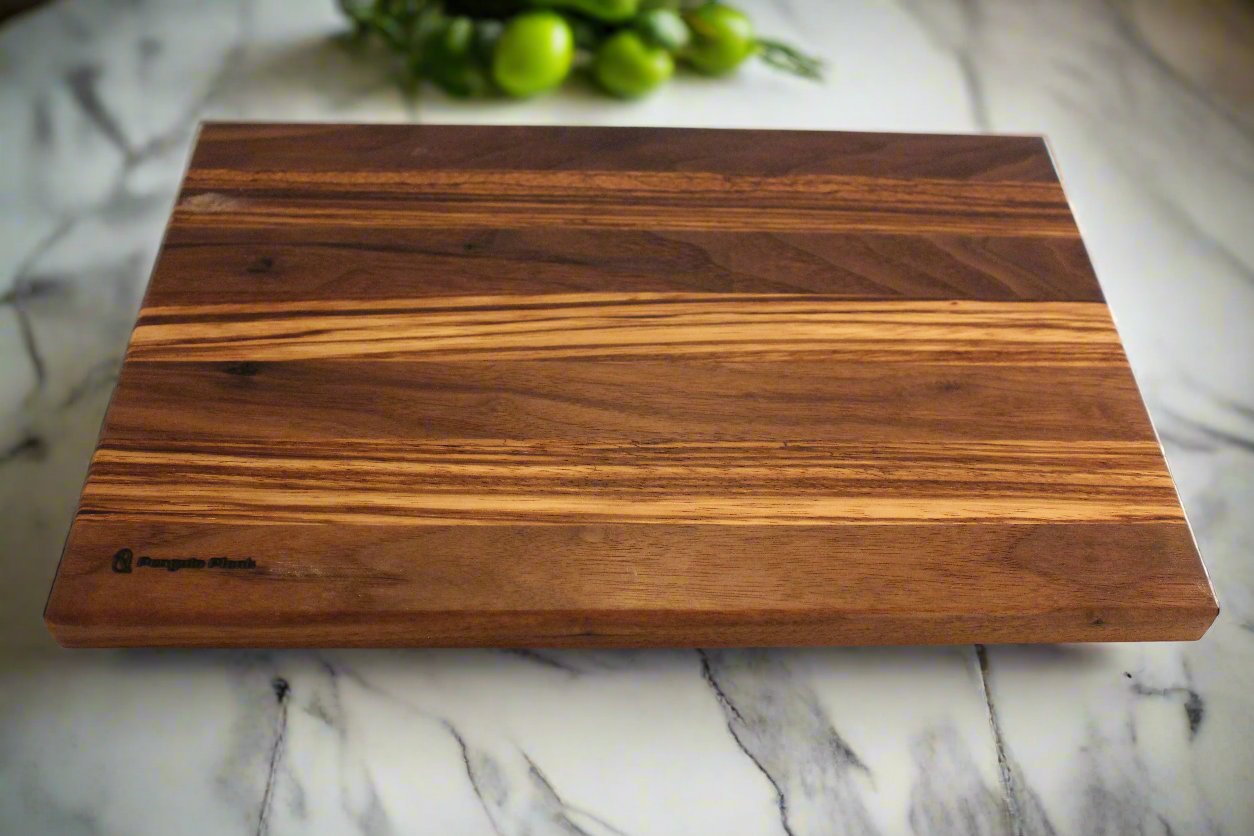 Walnut and zebrawood cheeseboard