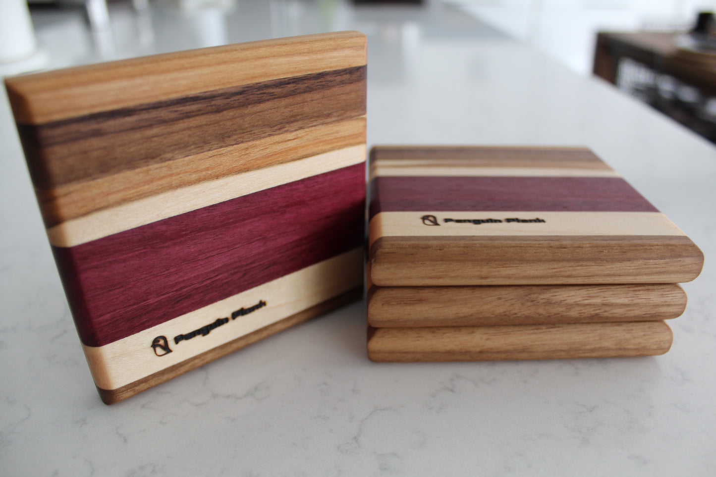 Multi Color Wood Drink Coasters