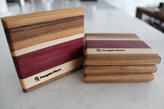 Multi Color Wood Drink Coasters